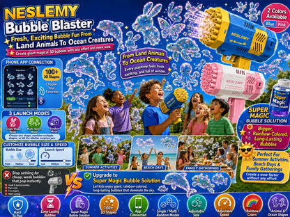 NESLEMY® 3D Wonder Bubble Blaster – Animal & Ocean Fantasy Theme