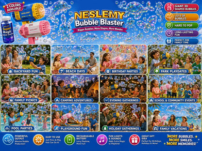 NESLEMY® 3D Wonder Bubble Blaster – Animal & Ocean Fantasy Theme