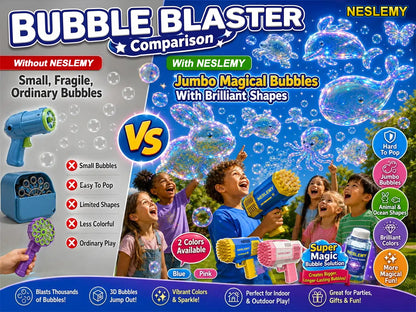 NESLEMY® 3D Wonder Bubble Blaster – Animal & Ocean Fantasy Theme