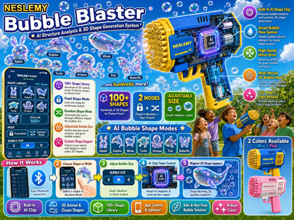 NESLEMY® 3D Wonder Bubble Blaster – Animal & Ocean Fantasy Theme