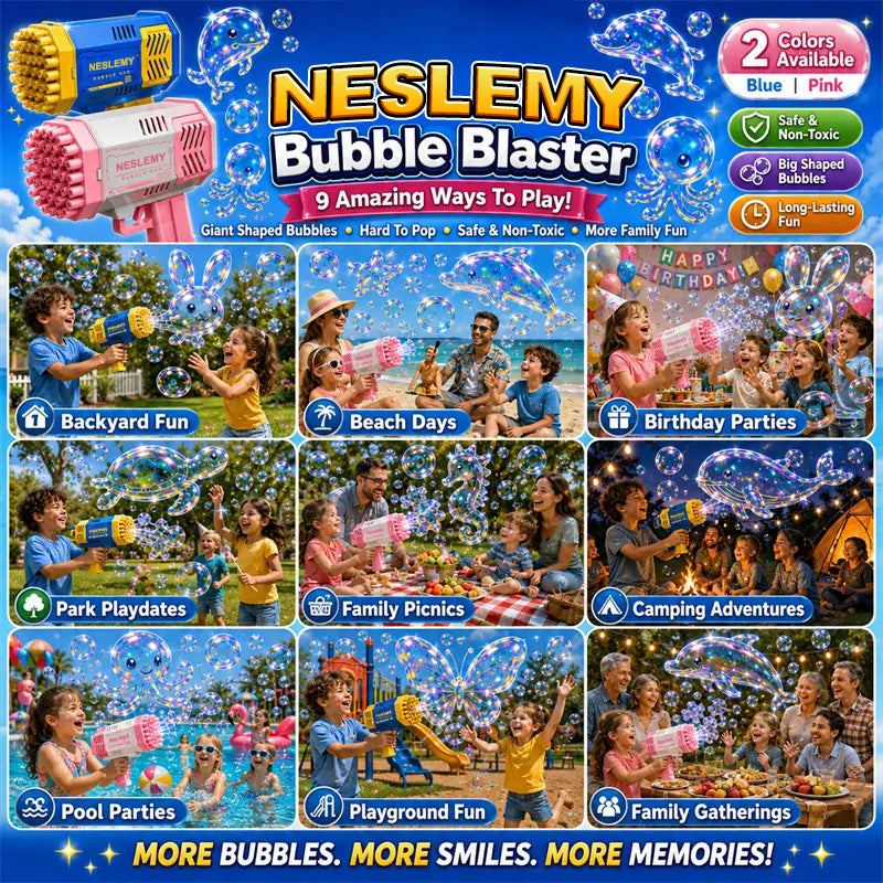 NESLEMY® 3D Wonder Bubble Blaster – Animal & Ocean Fantasy Theme