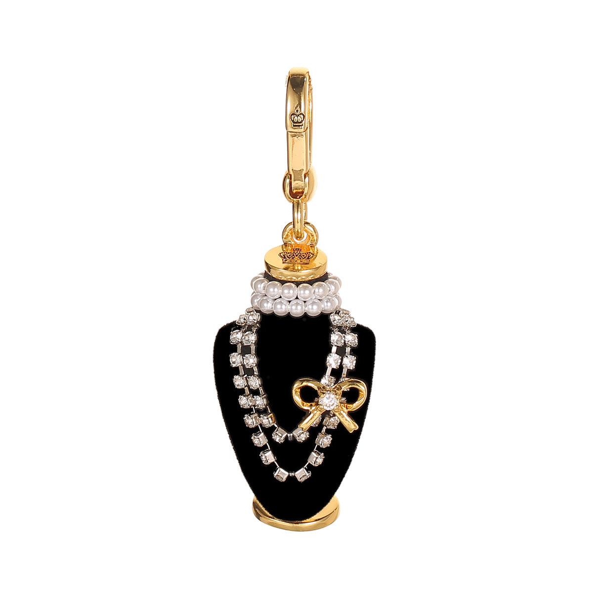 Crystal zircon pearl bow black pendant necklace pendant