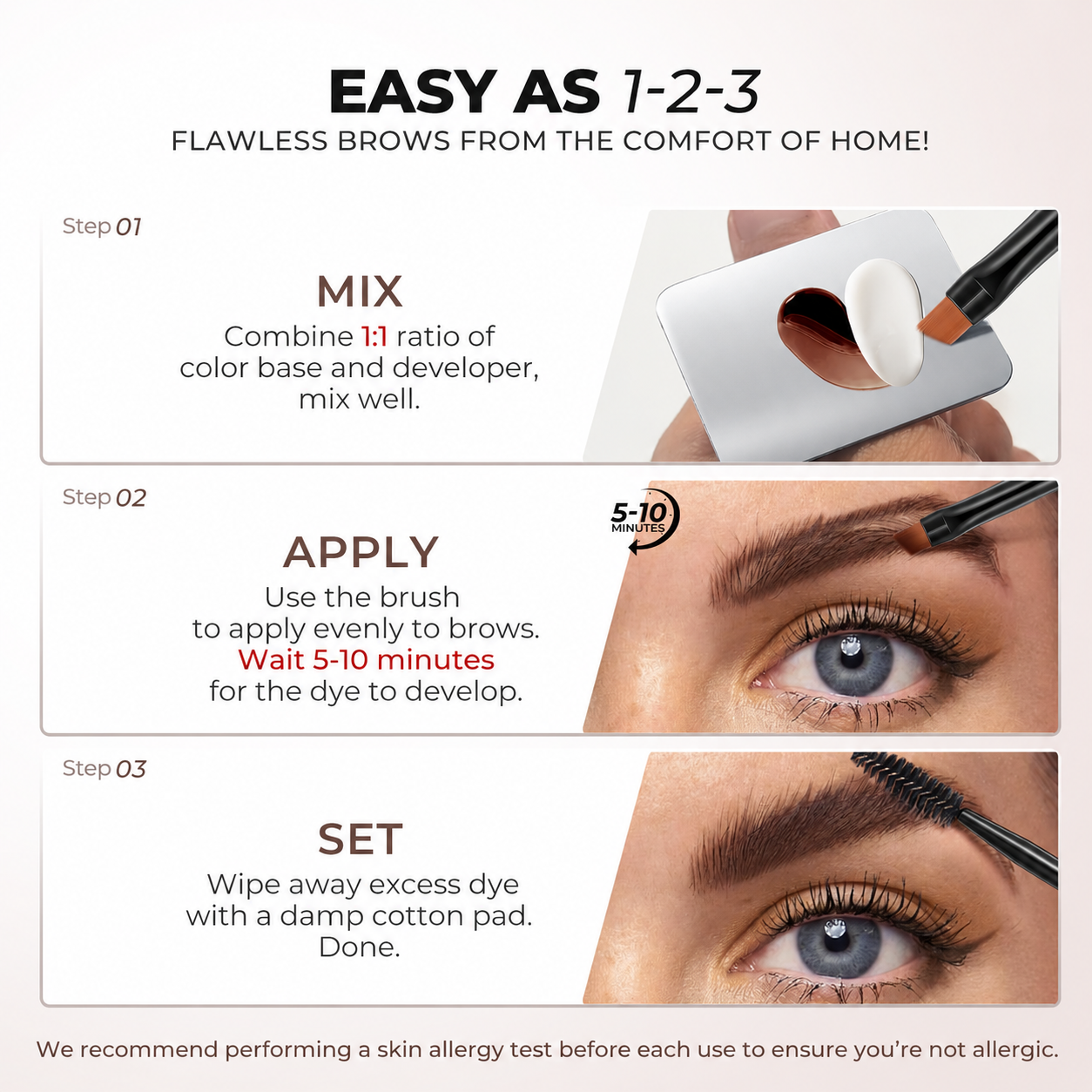 Long-Lasting Eyebrow Tint Kit | Light Brown，Dark Brown
