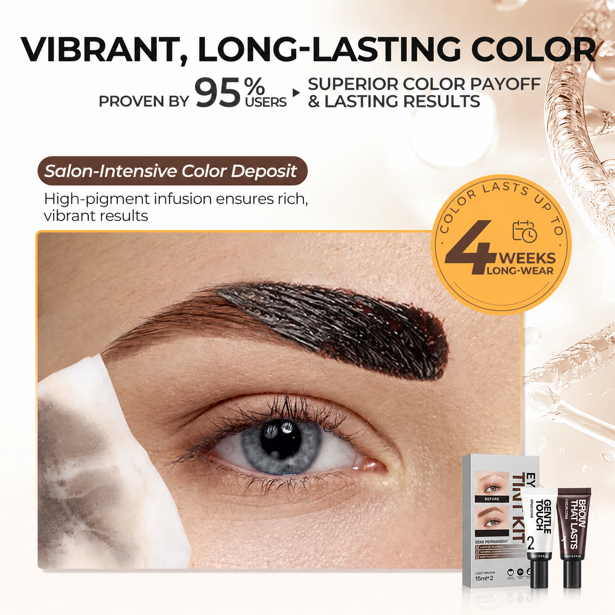 Long-Lasting Eyebrow Tint Kit | Light Brown，Dark Brown